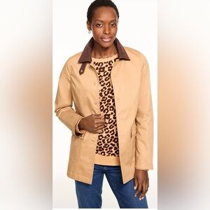 Talbots Beige Jacket with Dark Brown Collar